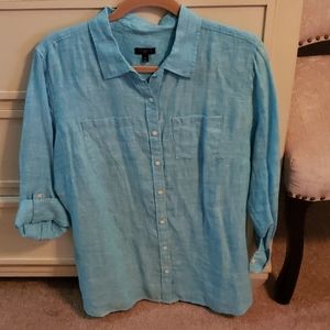 Talbots Woman's Linen Blouse 1X